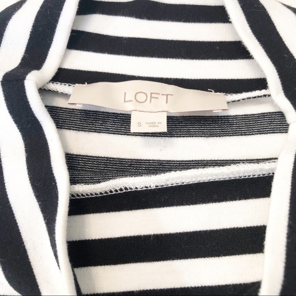 Loft Mixed Media Knit Black/White Top - Small - Picture 5 of 11